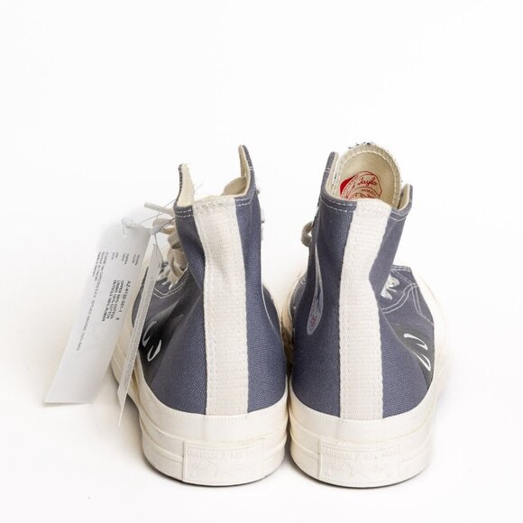 Converse x Comme des Garcons PLAY Heart High Top Sneakers Gray - Picture 5 of 16